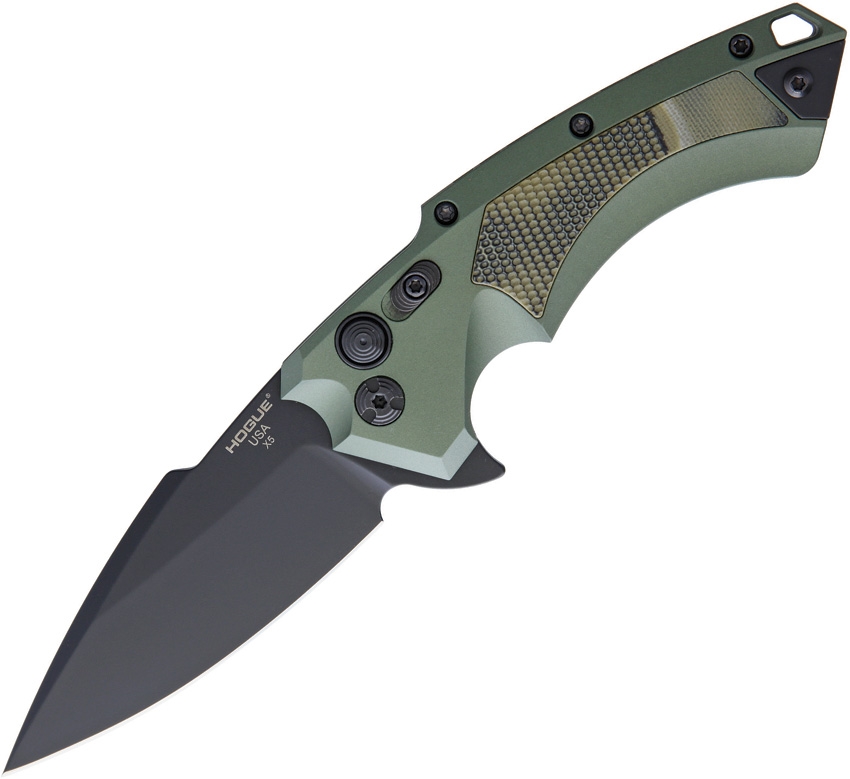 Hogue HO34578 X5 Button Lock Spear Knife, Green