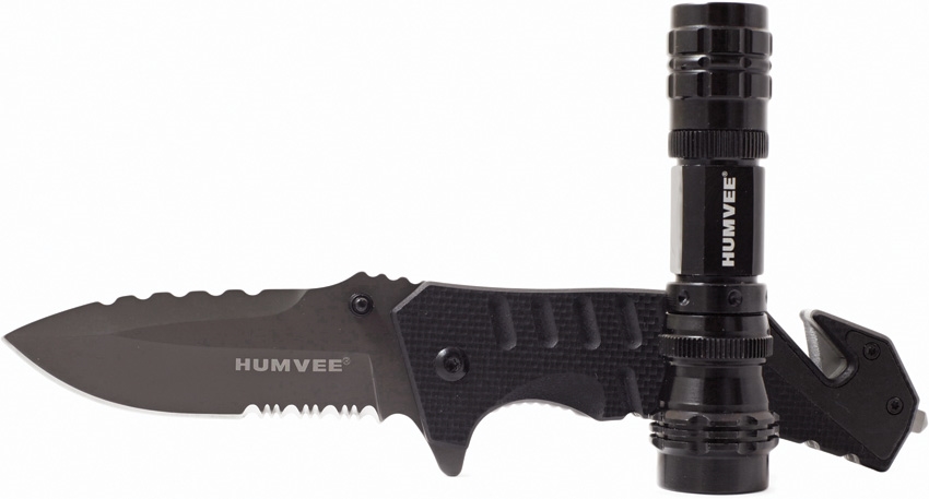 Humvee HMVKCER4 Emergency Rescue and LED Combo Knife
