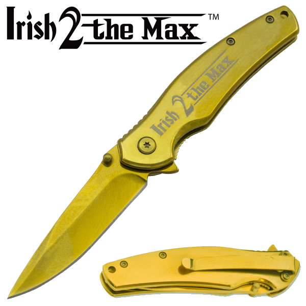 Irish 2 The Max Gold Drop Point Folder