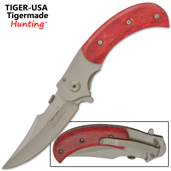 Jagged Edged Folding Knife, Real Bone
