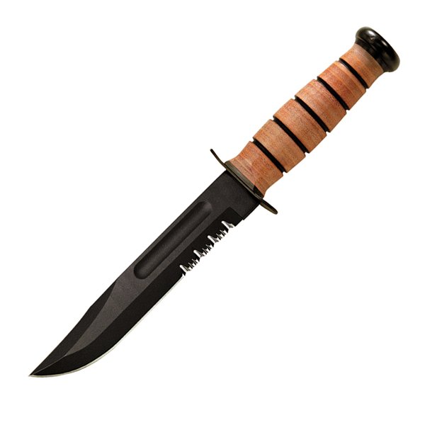 Ka-Bar KB1219 Army Fighting Knife, Leather Handle