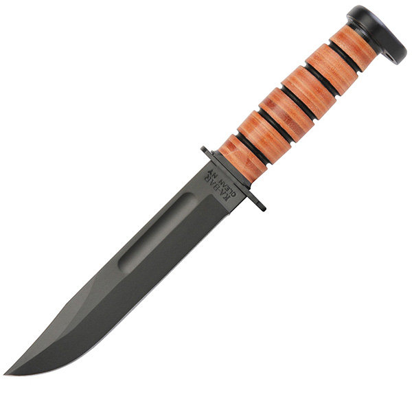 Ka-Bar KB1317 Dog's Head Utility Knife, Stacked Leather