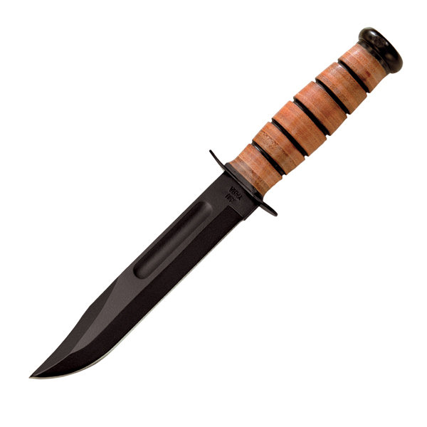 KA-BAR 5025 USN Fighting, Utility Knife, Leather Handle