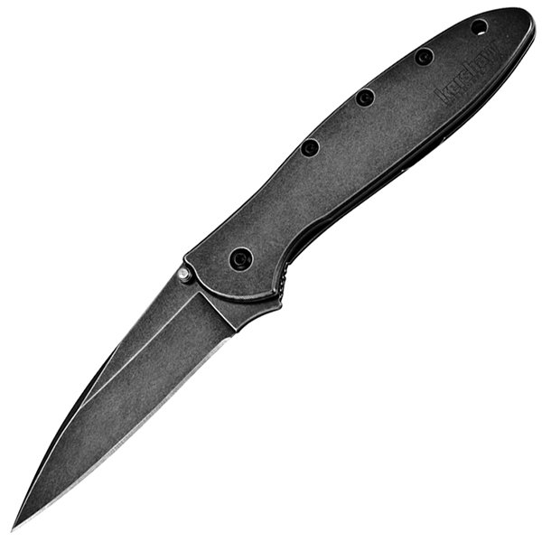 Kershaw 1660BLKW Leek Assisted, Blackwash Knife