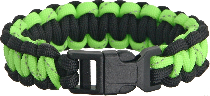 Knotty Boys KY371 Bracelet Reflective Lg Black, Green