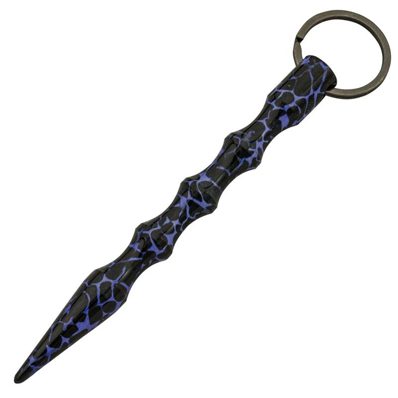 Kubotan, Pointed, Wavy, Blue Leopard