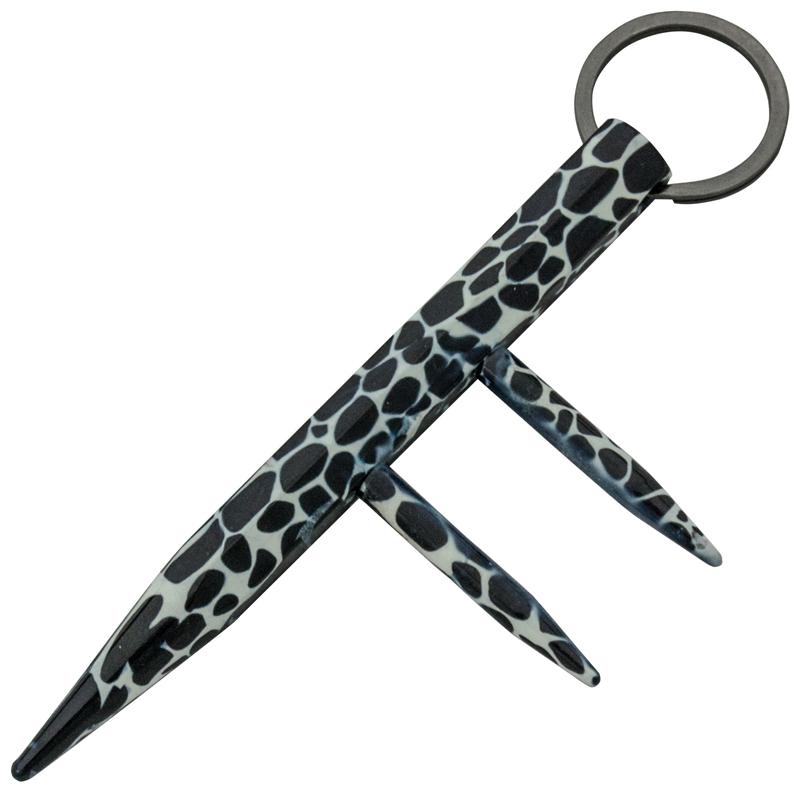 Kubotan, Prongs, Black and White Leopard