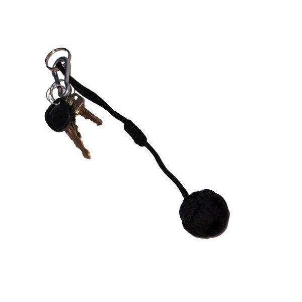 Large Self Defense Monkey Fist Keychain, Black