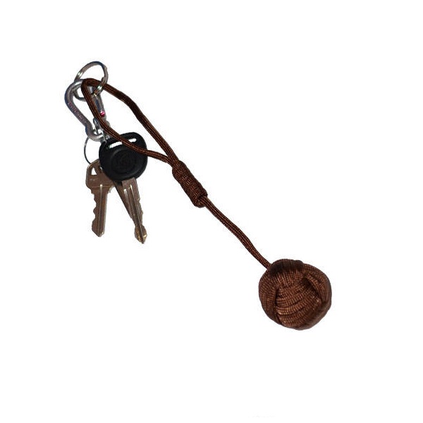 Large Self Defense Monkey Fist Keychain, Coyote Brown