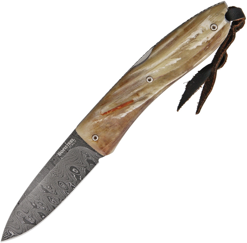Lion Steel LST8800DMN Opera Damascus Rams Horn Knife