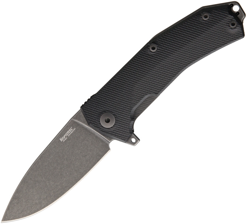 Lion Steel LSTKURBBK KUR Linerlock Bl Stonewash Knife