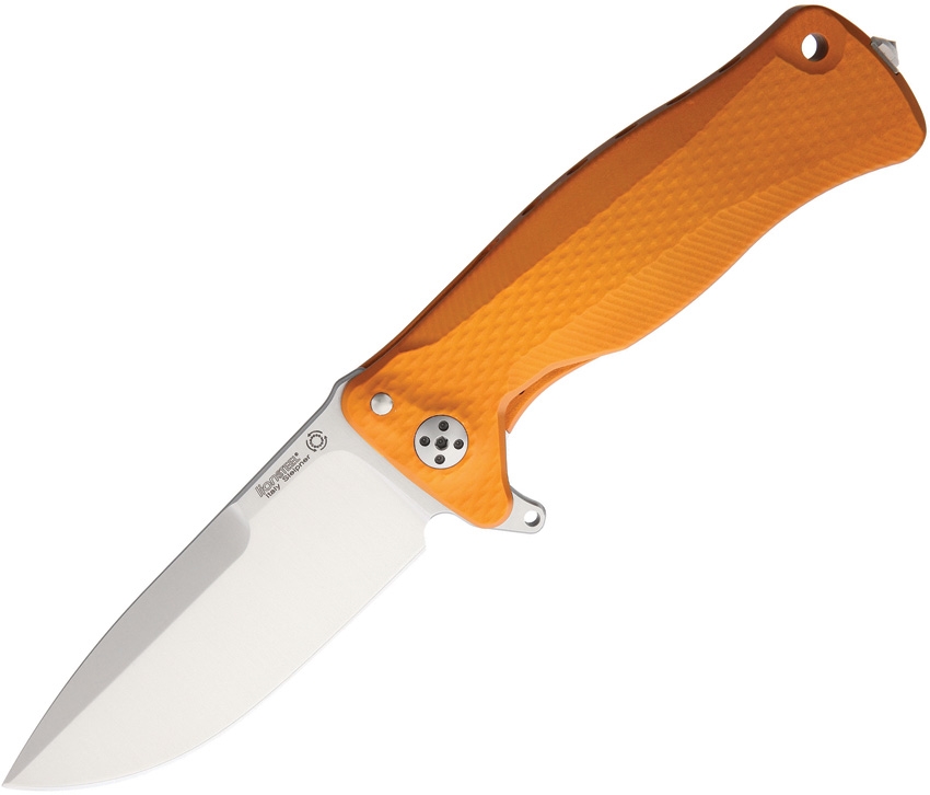 Lion Steel LSTSR11AOS SR11 Satin Framelock Knife, Orange