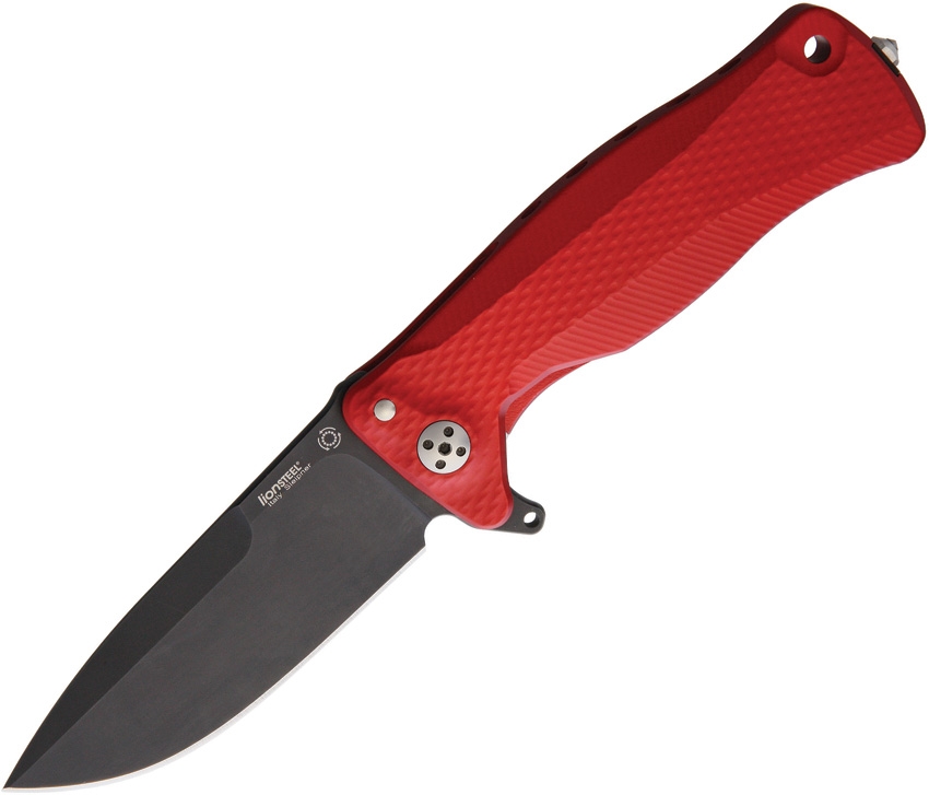 Lion Steel LSTSR11ARB SR11 Framelock Knife Black, Red