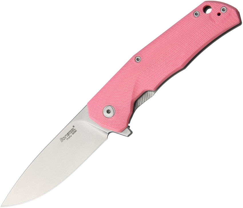 Lion Steel LSTTREGPK TRE G-10 Framelock Knife, Pink