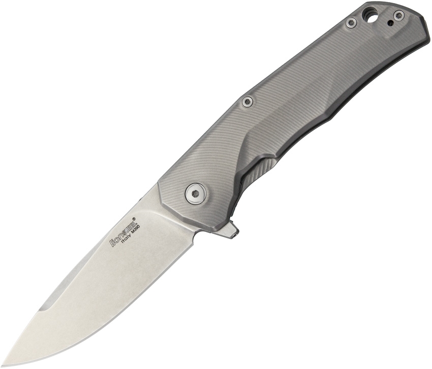 Lion Steel LSTTREGR TRE Titanium Framelock Knife, Gray