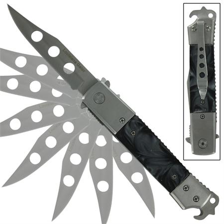 Louisiana Gator Marble Swirl Automatic Emergency Knife SP355PK-13