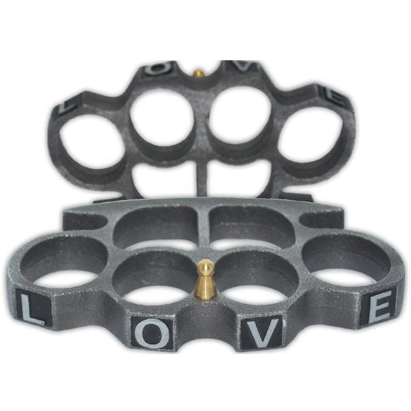 Love Knuckles, Large, Antique Silver