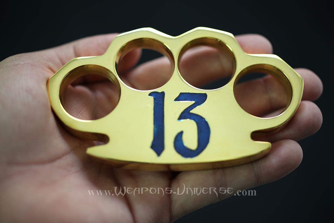 Lucky 13 Real Brass Knuckles, Blue