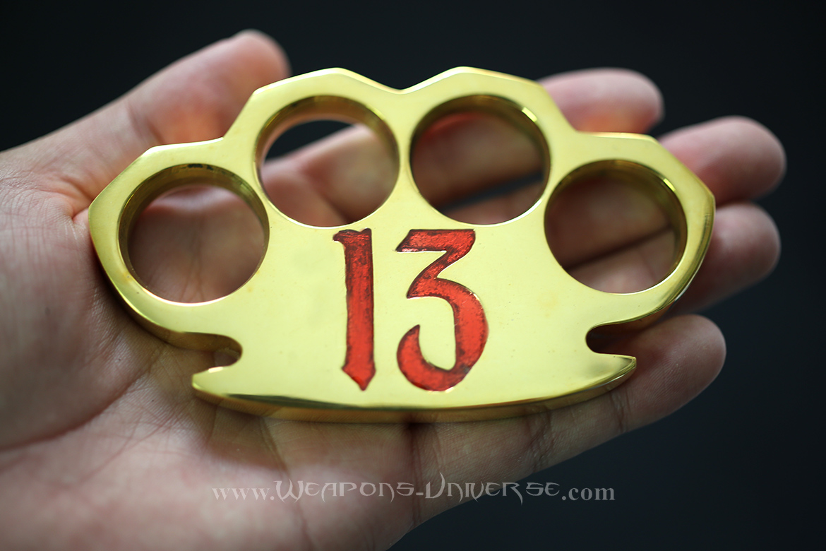 Lucky 13 Real Brass Knuckles, Red