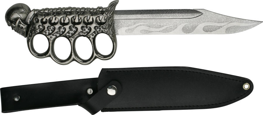 Master Cutlery HK-1496 Devils Assassin Trench Knife With Hidden Skull Blade
