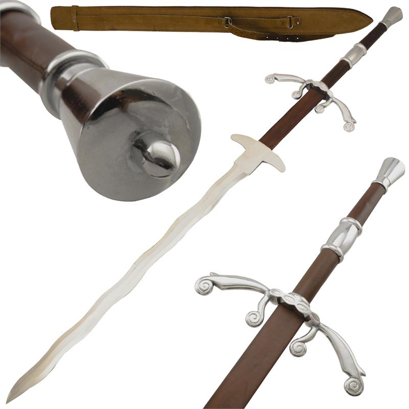 Medieval Leather Wrapped Knights Sword