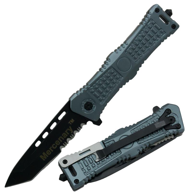 Mercenary 8 Inch Tanto Blade Spring Assisted Knife