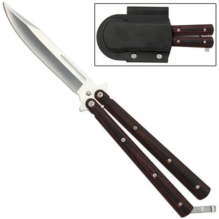 Micarta Simple Butterfly Knife, Red & Black
