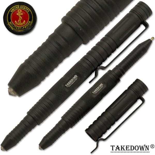 Military-Power Tactical Public Safety Pen With Window Breaker Black