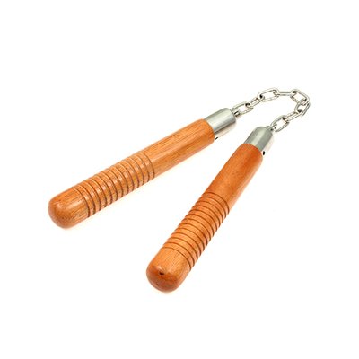 Mini Nunchuck, Round, Grip, Brown, 8 inches