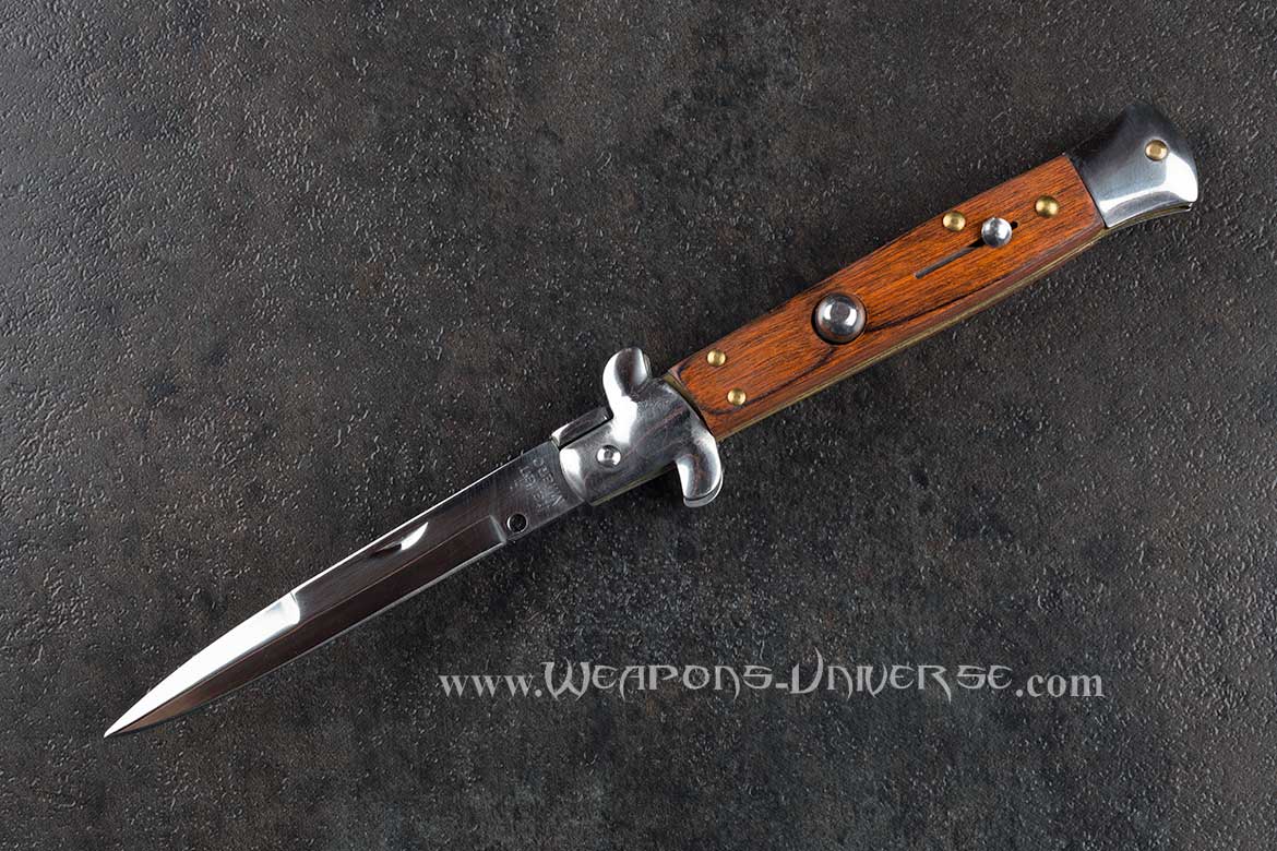 Natural Wood Stiletto Switchblade Automatic Knife
