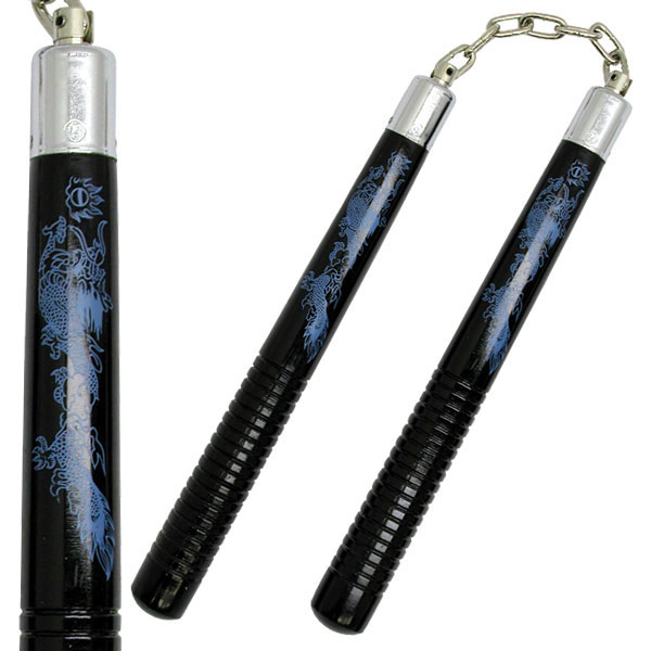 Nunchucks, Blue Dragon, Wood, Chain