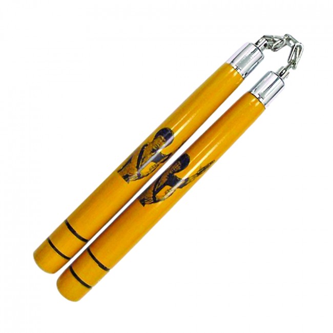 bruce lee yellow nunchucks