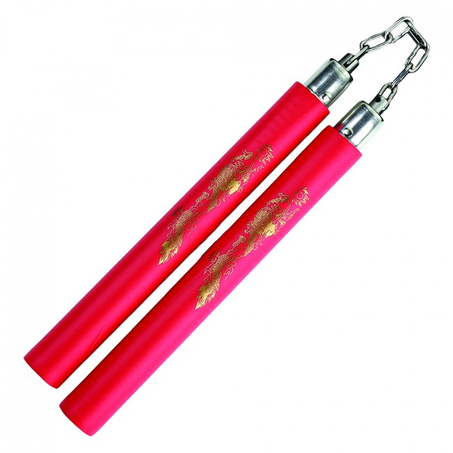 Nunchucks, Foam, Dragon, Red, Chain