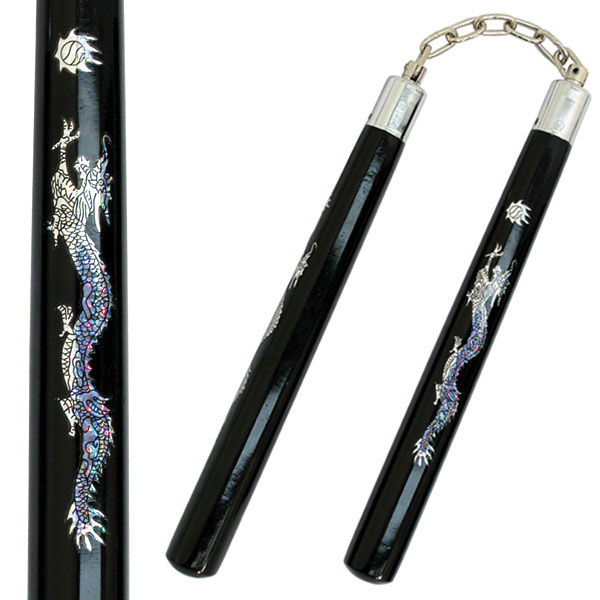 Nunchucks, Metallic Dragon, Wood, Chain