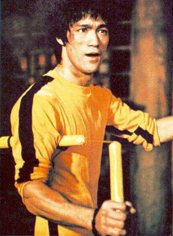 Bruce Lee with Nunchucks in move Game of Death