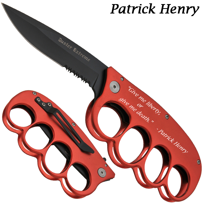 Patrick Henry Give Me Liberty Buckle Knife, Red