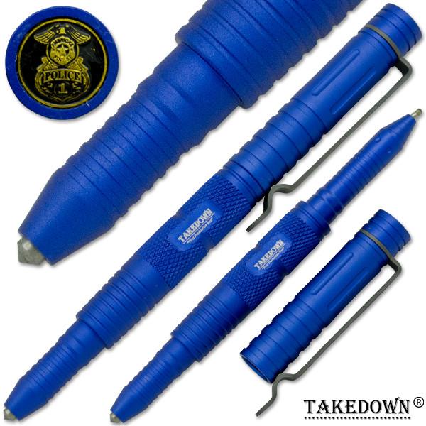 Police and Law Enforcement Tactical Self-Defense Tool and Pen Blue