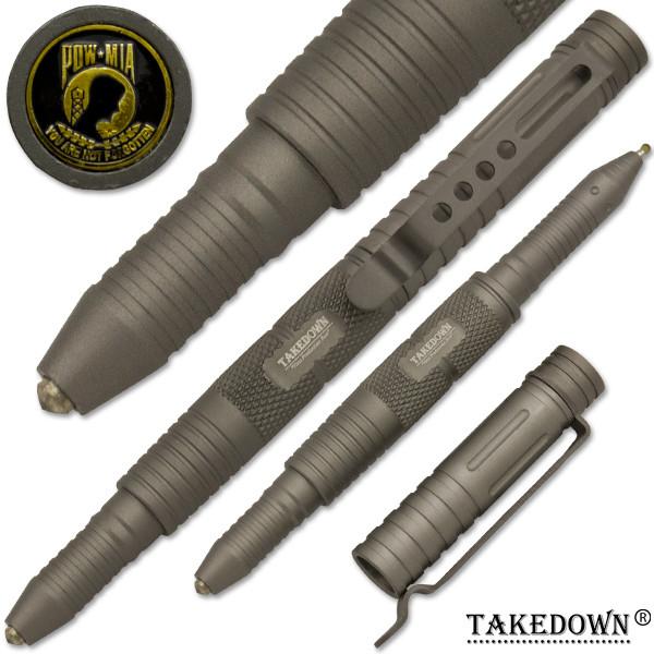 POW-MIA Tactical Public Safety Tool and Pen Survival Tip Pen Grey