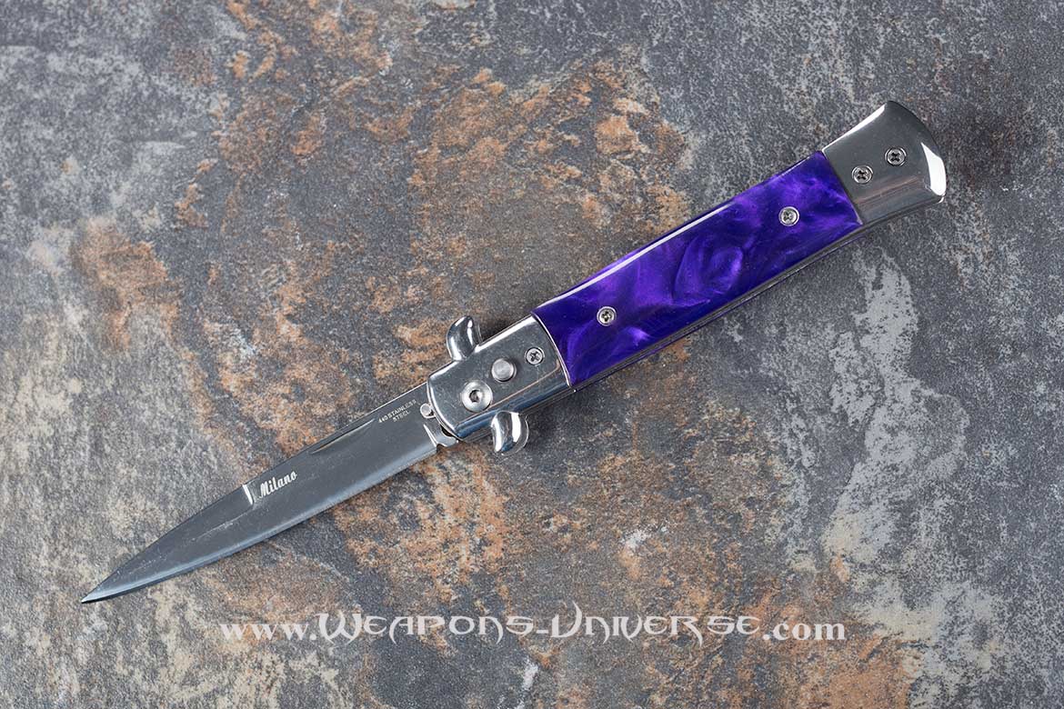 Purple Switchblade Automatic Knife