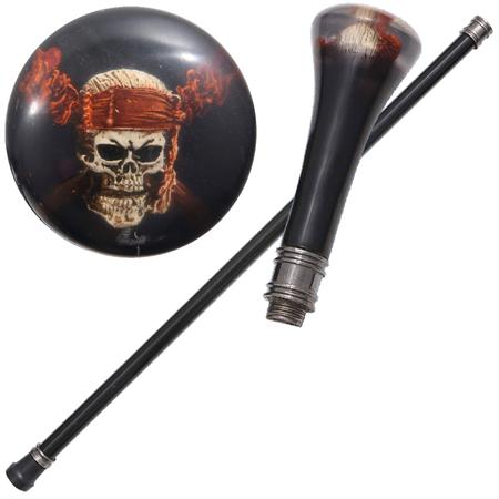 Raging Pirates Skull Walking Cane Staff