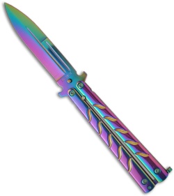 Rainbow Balisong Butterfly Knife