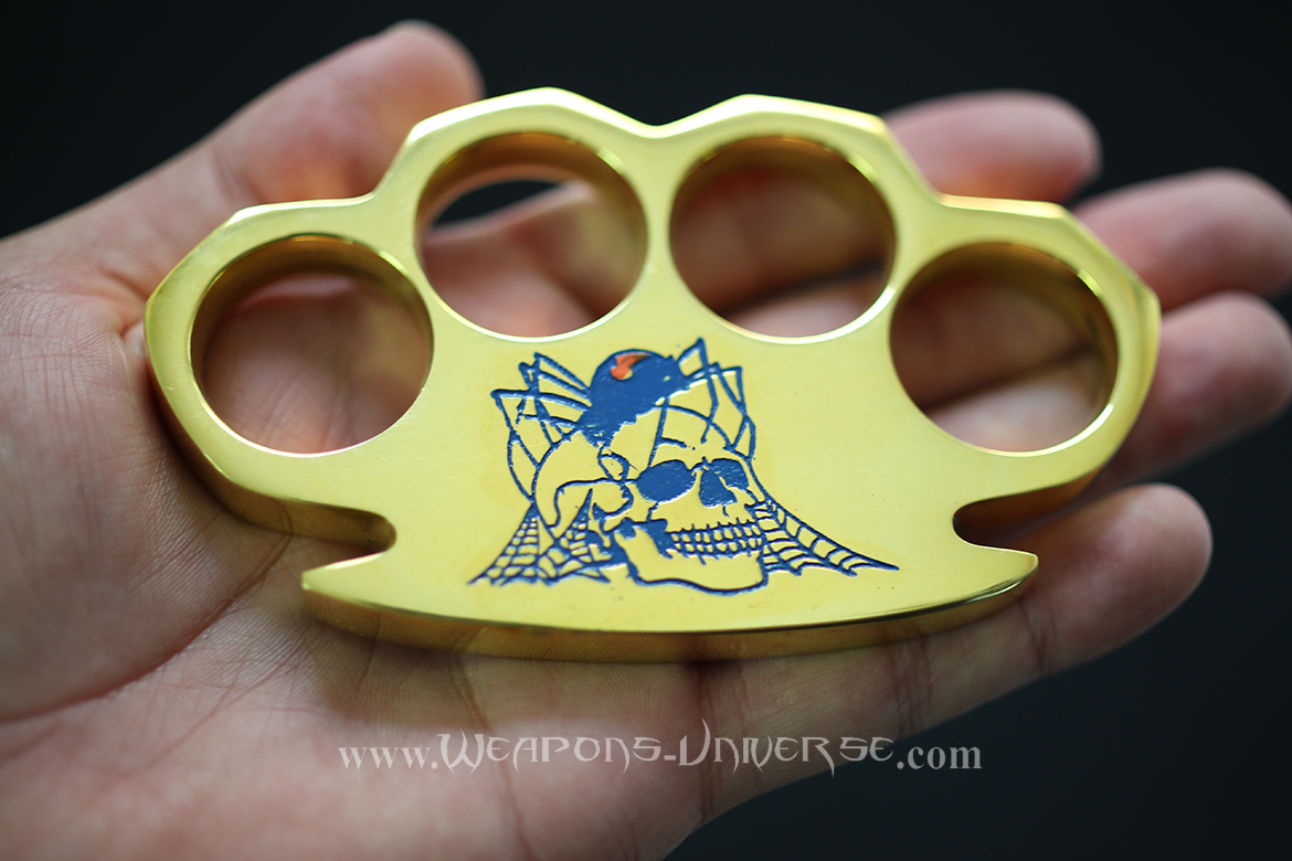 Black Widow Real Brass Knuckles, Blue