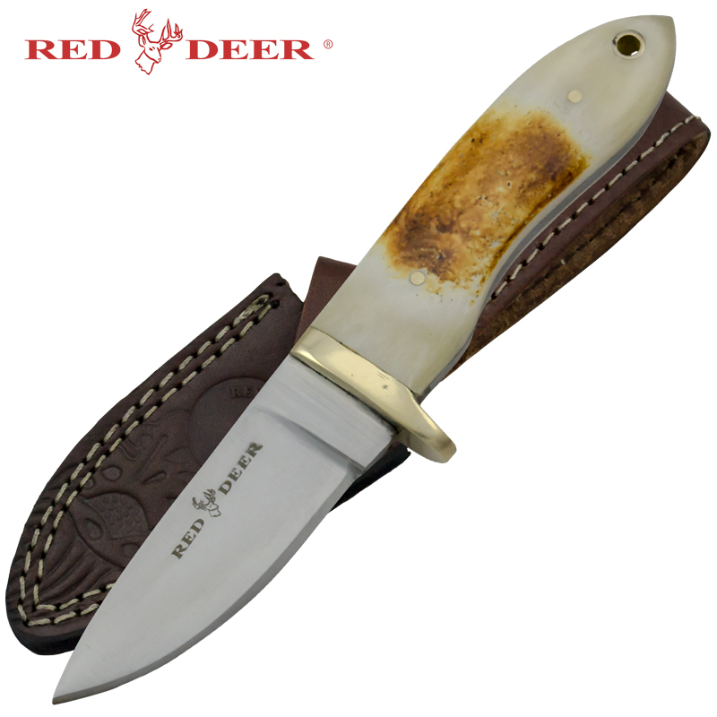 Red Deer Animal Bone Handle Hunting Knife