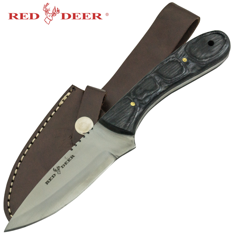 Red Deer Black Pakka Wood Handle Hunting Knife