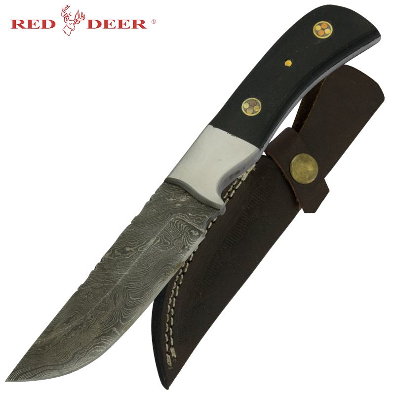 Red Deer Fine Damascus Full Tang Knife