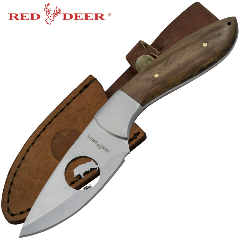 Red Deer Steel Cut Hunting Scene Full Tang Hunting Knife
