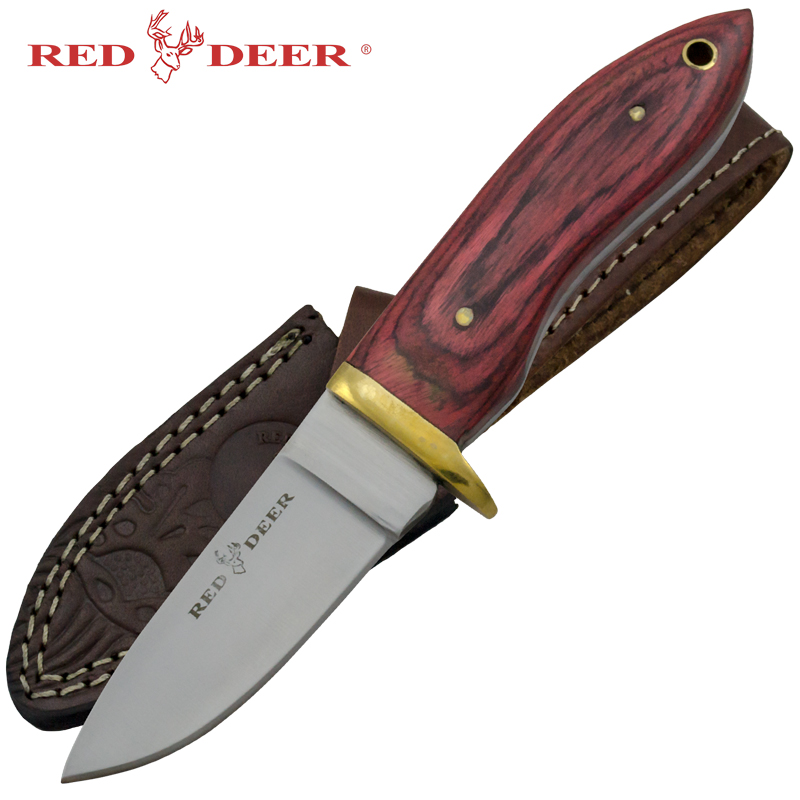 Red Deer Red Pakka Wood Handle Hunting Knife
