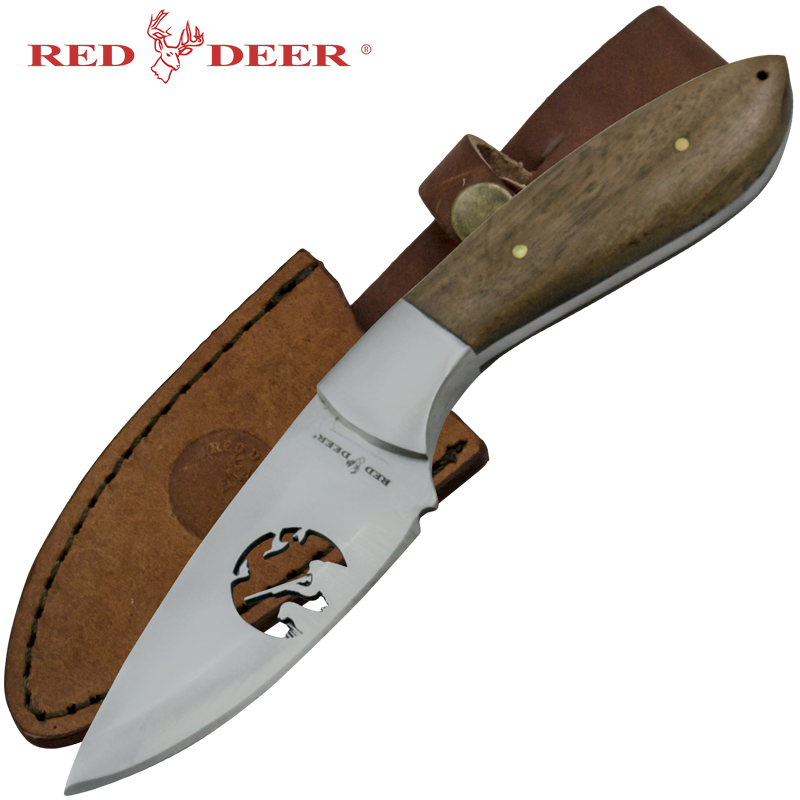 Red Deer Steel Cut Hunting Scene Full Tang Hunting Knife