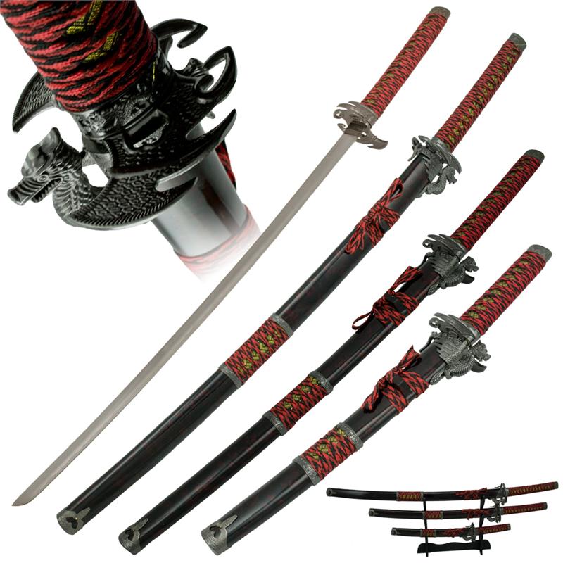 Red Dragon Samurai Katana Sword Set