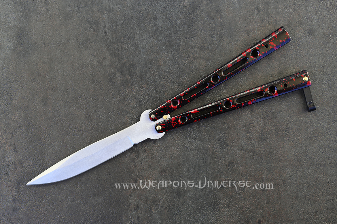 Red Grunge Butterfly Knife,